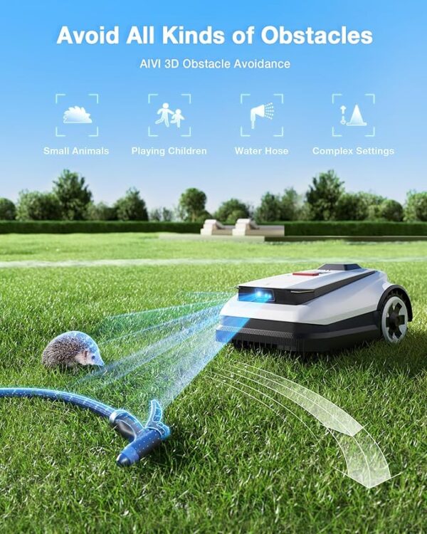 ECOVACS Goat A2500 RTK Robot Lawn Mower, Lidar-Enhanced RTK+Vision Navigation, Auto-Mapping, Dual Blades, Edge Precision Mowing, Perimeter Wire-Free, Suitable for 5/8 Acres Lawn, 50% Slope Capability - Image 2