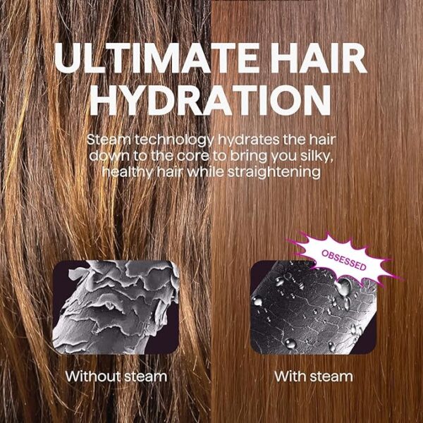 Wavytalk Pro Steam Hair Straightener Brush, Steamline Pro 3 in 1 Straightening Brush, Steam Reduces Damage, Nourishes Hair, and Expedites Straightening - Image 2