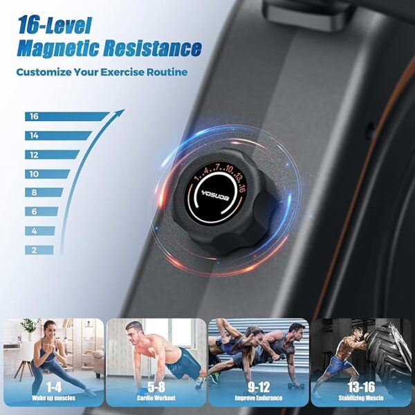 YOSUDA Magnetic/Water Rowing Machine 350 LB Weight Capacity - Rower Machine for Home Use with Bluetooth, App Supported, Tablet Holder and Comfortable Seat Cushion - Image 5