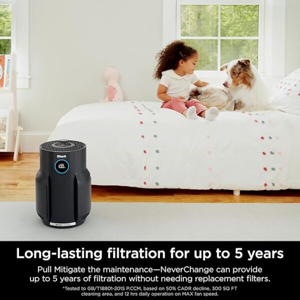 Shark Air Purifiers for Home Large Room with NeverChange Air Filter, 5 Year HEPA Filter, Covers 650 Sq. ft, Odor Neutralizer and Clean Sense Technology, Removes 99.98% of Dust & Allergens, HP152 - Image 4