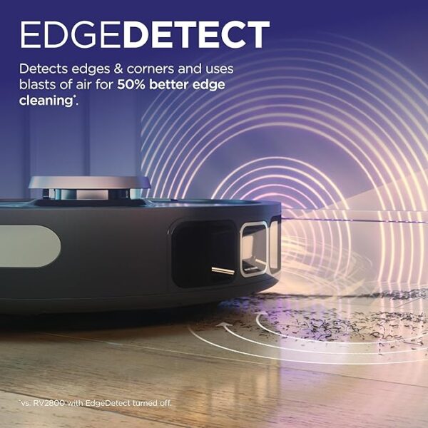 Shark RV2820AE Detect Pro Self-Empty Robot Vacuum with Bagless, 60-day Capacity HEPA Base, 3 Detect & React Technologies, Auto Deep-Clean on Carpets and Hardfloors, NeverStuck Tech, Wi-Fi Black/Bronze - Image 4