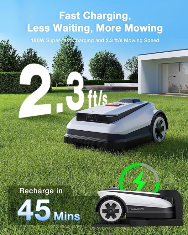 ECOVACS Goat A2500 RTK Robot Lawn Mower, Lidar-Enhanced RTK+Vision Navigation, Auto-Mapping, Dual Blades, Edge Precision Mowing, Perimeter Wire-Free, Suitable for 5/8 Acres Lawn, 50% Slope Capability - Image 3