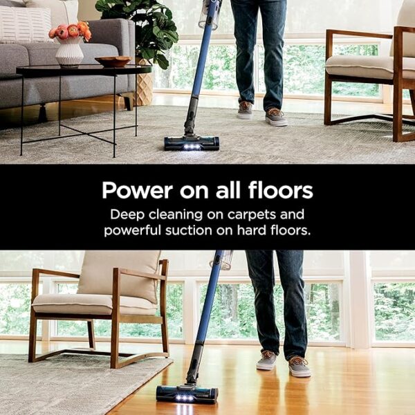 Shark Cordless Vacuum Cleaner with HEPA Filter, Lightweight, Portable, Rechargeable, Powerful Pet Hair Pickup, Removable Handheld, Crevice Tool, Dusting Brush, 50-min Runtime, Blue, IZ363HT - Image 6