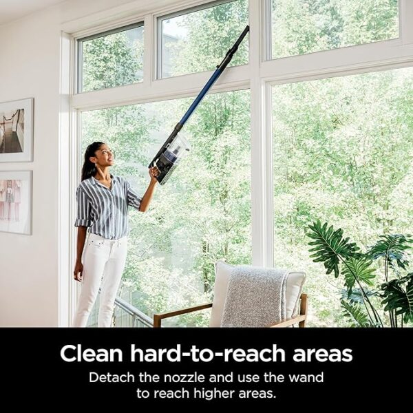 Shark Cordless Vacuum Cleaner with HEPA Filter, Lightweight, Portable, Rechargeable, Powerful Pet Hair Pickup, Removable Handheld, Crevice Tool, Dusting Brush, 50-min Runtime, Blue, IZ363HT - Image 3